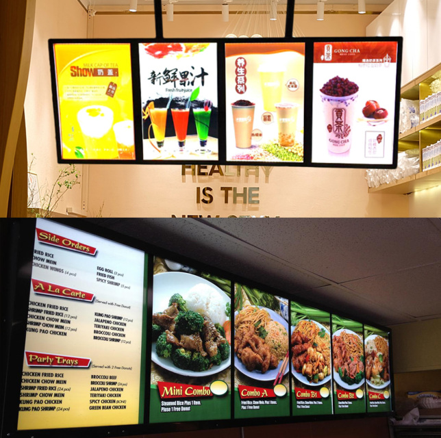 LED Slim Advertising Lightbox Sign Wall-Mounted Poster Board Menu Frame  A1/A2